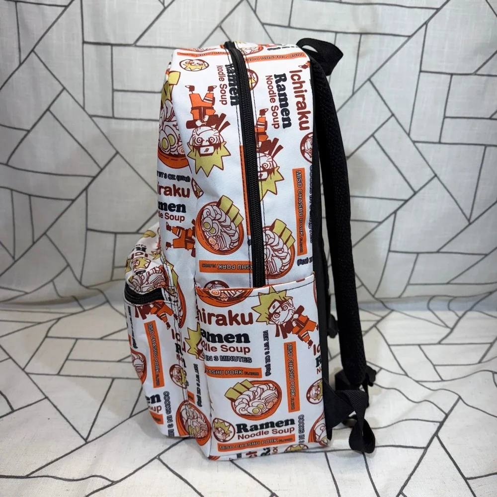 Naruto Shippuden Backpack OS White Ichiraku Ramen Noodle Soup Print Anime Bag